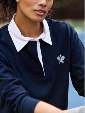Stateside Graphic Cropped Polo Shirt | Size XS